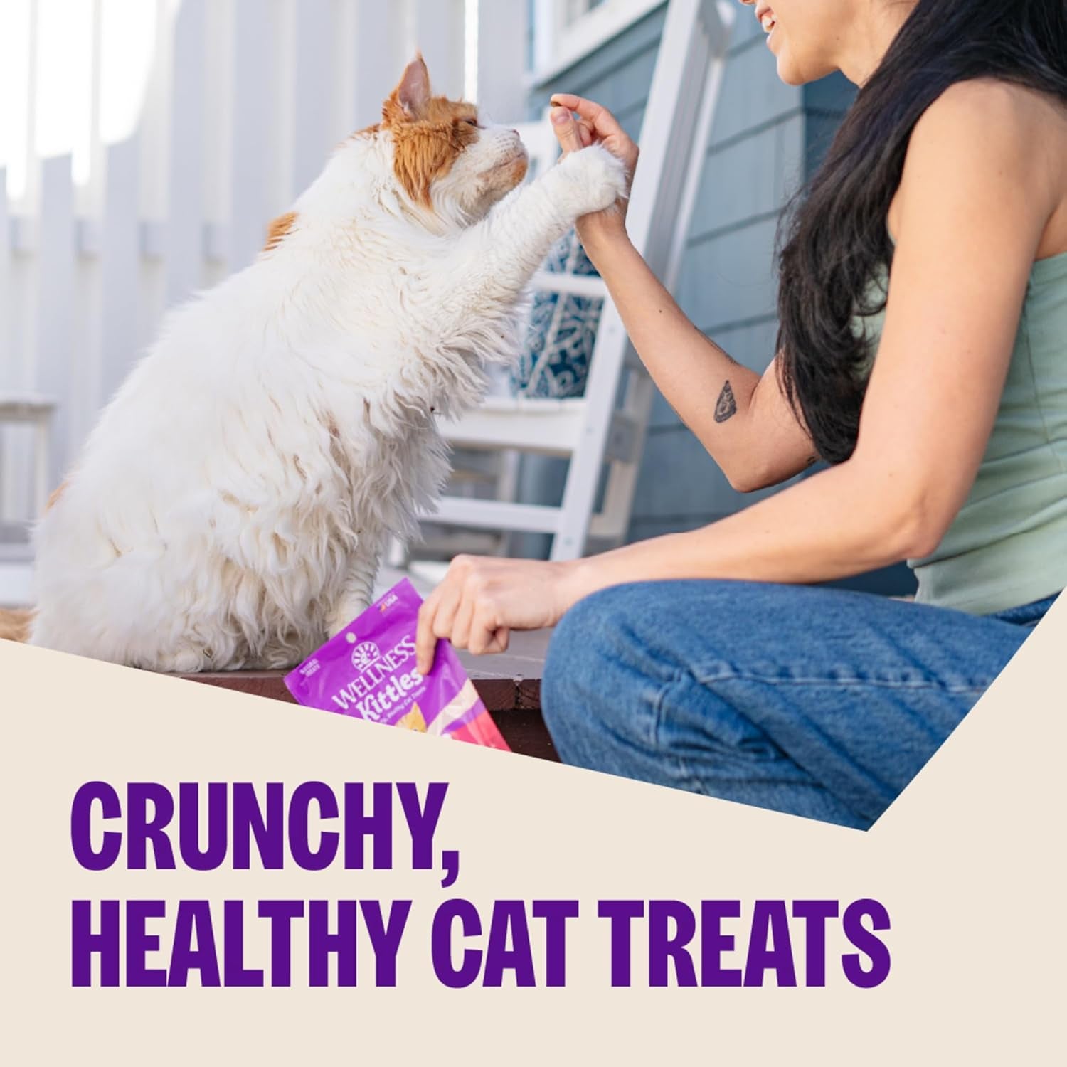 Kittles Crunchy Cat Treats - Natural, Grain-Free Tuna and Cranberry Flavor for All Life Stages, 6 oz Bag