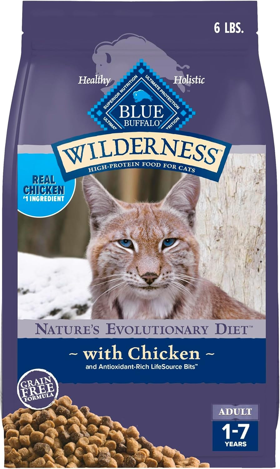 Wilderness Nature'S Evolutionary Diet High-Protein, Grain-Free Natural Dry Food for Adult Cats, Chicken, 6-Lb. Bag
