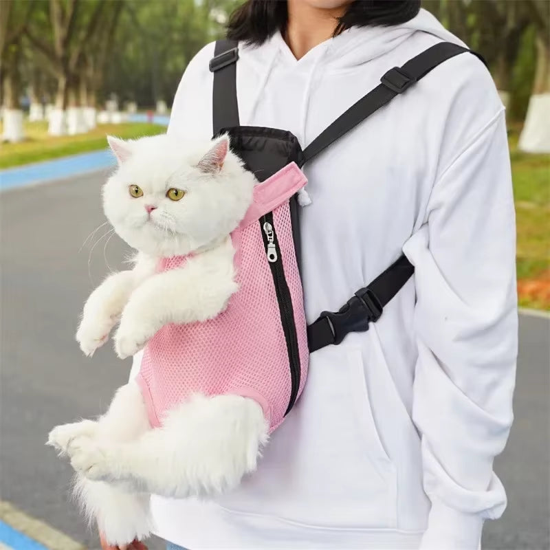Portable Breathable Cat Bag Pet Travel Tote Bag Backpack for Carrying Pets on Both Shoulders Outdoor Travel Set for Cats and Dog