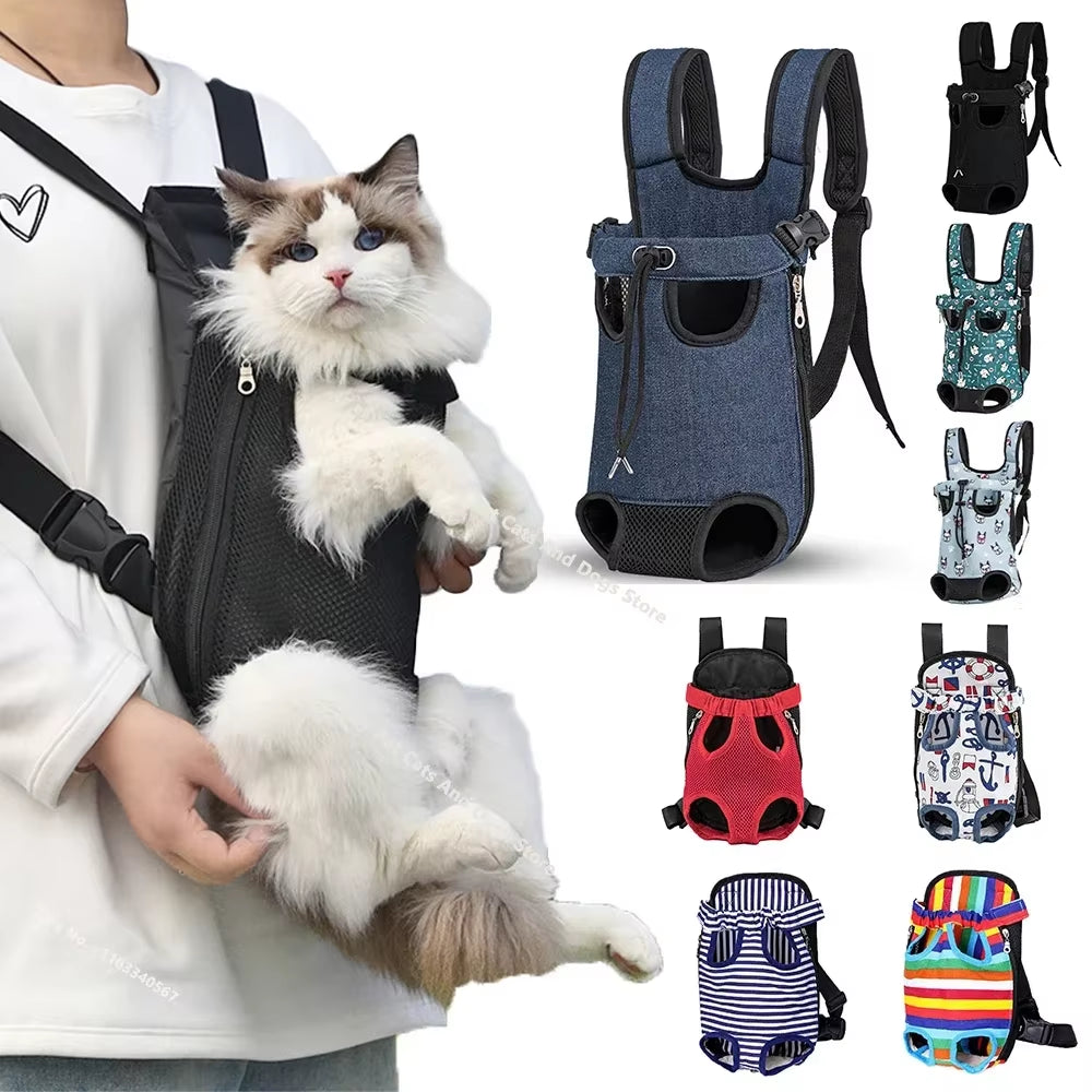 Portable Breathable Cat Bag Pet Travel Tote Bag Backpack for Carrying Pets on Both Shoulders Outdoor Travel Set for Cats and Dog