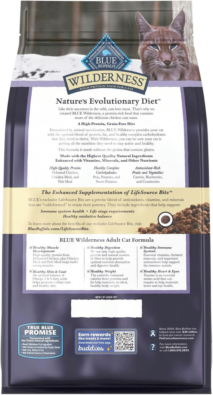 Wilderness Nature'S Evolutionary Diet High-Protein, Grain-Free Natural Dry Food for Adult Cats, Chicken, 6-Lb. Bag